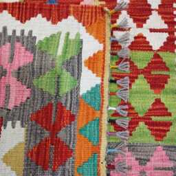 Classic Kilim Rug, Handmade Artisan Afghan Turkish Scandinavian Navajo Bohemian Wool Flatweave Multicolour Rug 123x89 cm - thumbnail 3