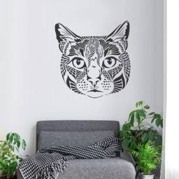Vaska The Cat Wall Art Stencil - Diy Geometric Design Animal For Home Decor - thumbnail 3