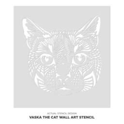 Vaska The Cat Wall Art Stencil - Diy Geometric Design Animal For Home Decor - thumbnail 4