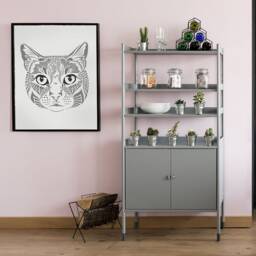 Vaska The Cat Wall Art Stencil - Diy Geometric Design Animal For Home Decor - thumbnail 2
