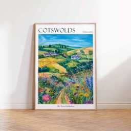 Cotswolds England Travel Poster Countryside Home Decor - thumbnail 3