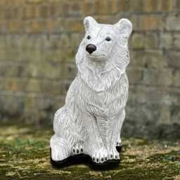 Garden Collie Dog Statue Concrete Figurine Memorial Sculpture Stone Garden Pet Ornament Dog Lover Gift Front Door Decoration