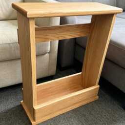 Solid Oak Slim Sofa Side Table - Narrow 20cm Deep Living Room Furniture UK - thumbnail 4