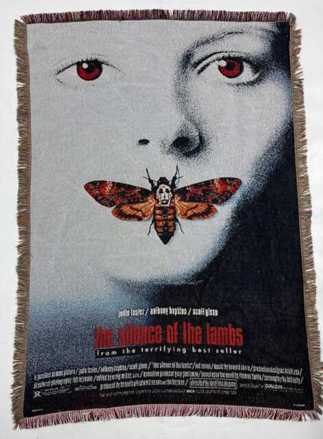 Silence Of The Lambs Woven Blanket - Death's Head Moth Tapestry, Horror Wall Art - image 1