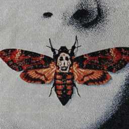 Silence Of The Lambs Woven Blanket - Death's Head Moth Tapestry, Horror Wall Art - thumbnail 2
