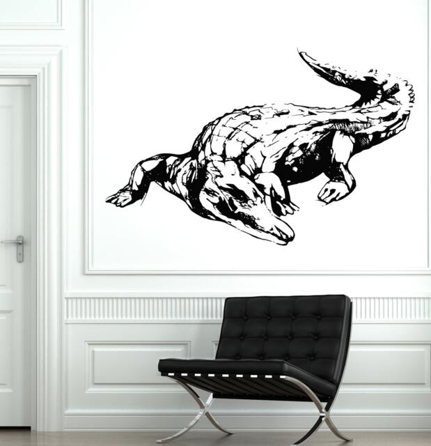 Wall Decal Animal Crocodile Alligator Tribal Cool Mural Vinyl 1724Dz - image 1