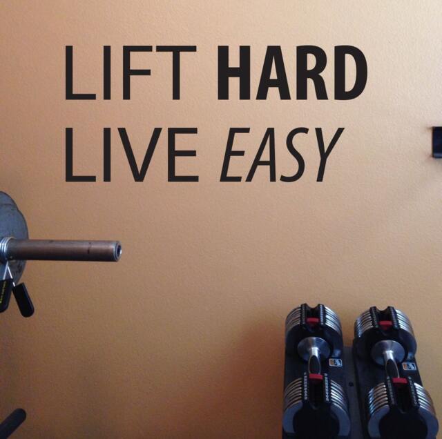 Easy Living Motivation Wall Decal, Lift Hard Live Easy. Gym - image 1