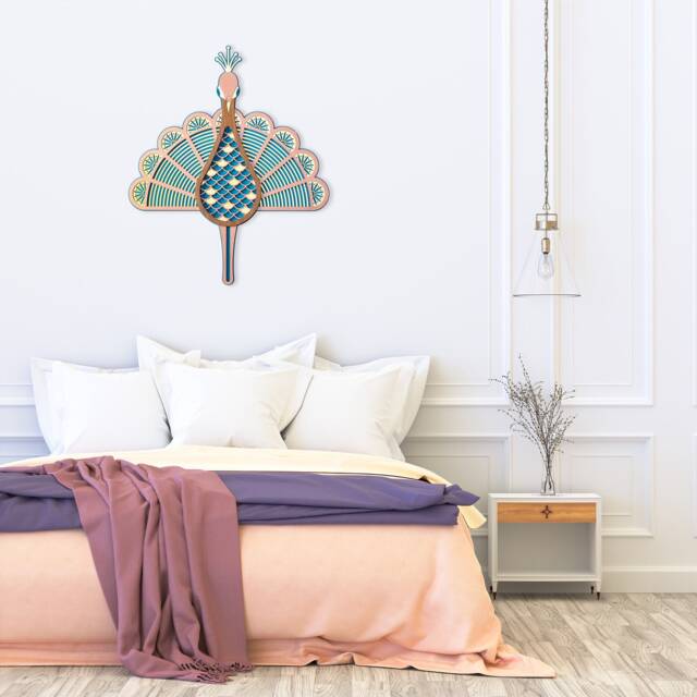 Wooden Peacock , Wall Art, Decor, Animal Head, Nursery Mount - image 1