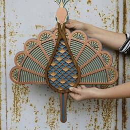 Wooden Peacock , Wall Art, Decor, Animal Head, Nursery Mount - thumbnail 4