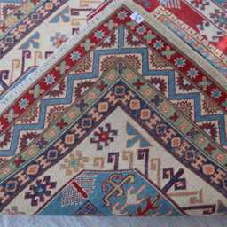 5x7 Ft Kazak Afghan Hand Knotted Area Rug, Luxury New Rug, Medallion Geometric Rug For Living Room - thumbnail 4