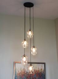 Hand Blown Glass Pendant Light Chandelier - Petra Series Made in Usa - thumbnail 3