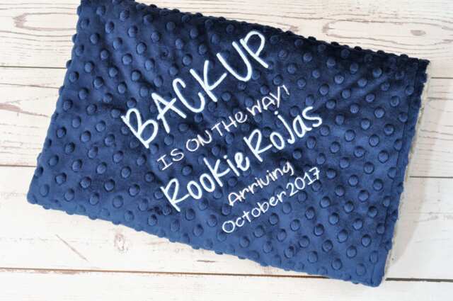 Personalized Minky Baby Blanket - Custom Birth Announcement - image 1