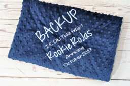 Personalized Minky Baby Blanket - Custom Birth Announcement - thumbnail 1