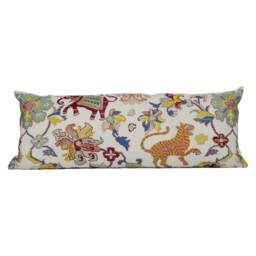 Jane Churchill - Animal Tapestry Red/Teal Elegant Embroidered Eastern Cushion Cover Handmade Throw Pillow Designer Home D??cor - thumbnail 1