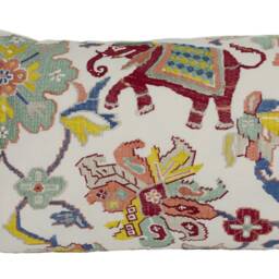 Jane Churchill - Animal Tapestry Red/Teal Elegant Embroidered Eastern Cushion Cover Handmade Throw Pillow Designer Home D??cor - thumbnail 2