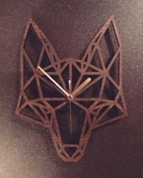 Fox Clock. Geometric Wooden Head Head. Perfect For Fox Lovers. Ideal Gift Obsessives. Your Friends With This - thumbnail 1