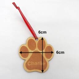 Personalised Dog Paw Christmas Ornament - Tree Decoration Keepsake Silver Mirror Acrylic Hanging Print - thumbnail 3