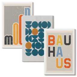 Canvas Set Of 3 - Geometric Patterns Posters Bauhaus Style, Turquoise Wall Art, Abstract Decor - thumbnail 2