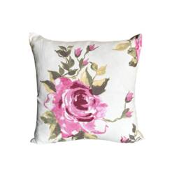 477. Handmade Garden Rose Cerise 100% Cotton Cushion Cover. Various Sizes - thumbnail 2