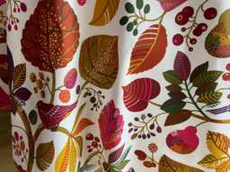 Cafe Curtains Kitchen Valance Cotton Leaf Retro Plant Rainbow Rod Pocket