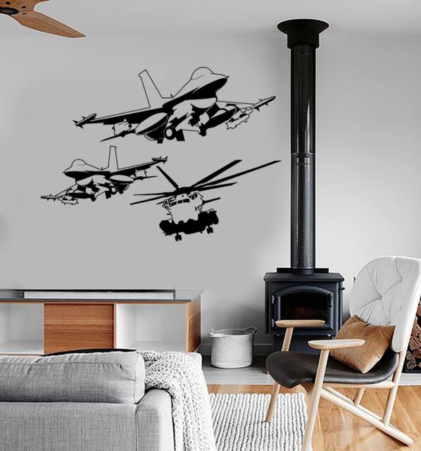 Wall Vinyl Airplane Military Aircraft Guaranteed Quality Decal Mural Art 1653Dz - image 1