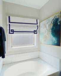 85 Colors Custom Roman Shades With Greek Key Valance, Shade With Chain System, Window Blind, Cotton Blend Roman Blind Border Trim