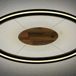 Wooden Oval Led Pendant Light - Walnut Or Oak Flush Mount Handmade in UK - thumbnail 2