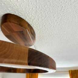 Wooden Oval Led Pendant Light - Walnut Or Oak Flush Mount Handmade in UK - thumbnail 3