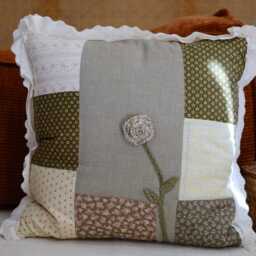 Convertible Pillow Blanket With Handmade Fabric Rose - thumbnail 4