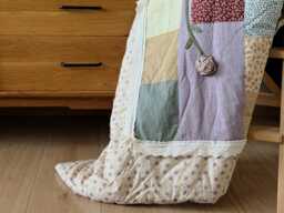Convertible Pillow Blanket With Handmade Fabric Rose