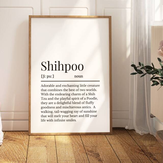 Shihpoo Dog Definition Print. Wall Print, Owner Shih-Tzu & Poodle Cross Print - image 1