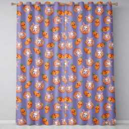 Cute Kawaii Bunny With Carrot Donut Seamless Pattern Purple Background Readymade Eyelet Ring Top Thermal 100% Blackout Curtains - thumbnail 2