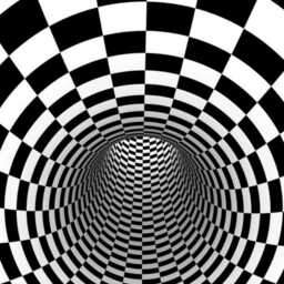 Black White Optical Illusion Rug - Checkerboard Tunnel Tile Mat Modern Geometric Area - thumbnail 4