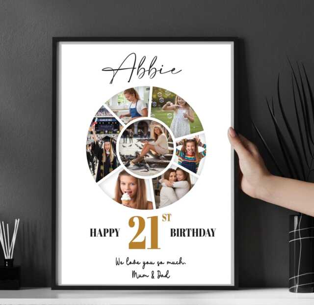 Personalised 21st Birthday Photo Gift Print, Twenty First Keepsake For Son Daughter, Wall Art - image 1