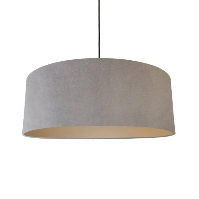 Extra Large Light Grey Velvet Lampshade With Champagne Lining - image 1