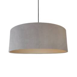 Extra Large Light Grey Velvet Lampshade With Champagne Lining - thumbnail 1