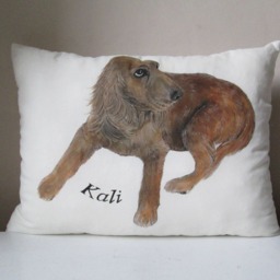 Personalized Pet Portrait Pillow, Hand-Painted Dog Or Cat Throw Pillow - thumbnail 2