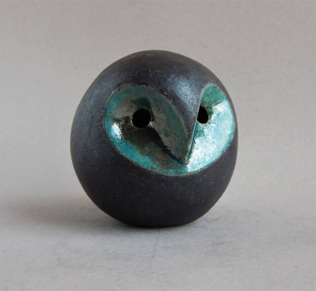 Ceramic Figurine Owl, Owl-Whistle, Bird-Whistle, Blue, Ocarina, Ethnica, Folklore, , Minimalism, Original Gift, Music, Art & Collecting, Ceramics - image 1