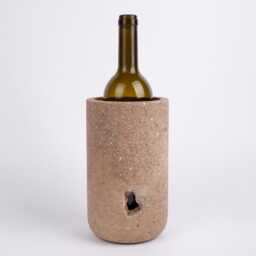 Handmade Noche Travertine Wine Holder Cylinder Stone Bottle Chiller - thumbnail 2
