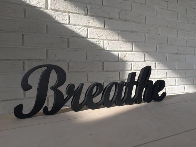 Breathe Sign Minimalist Wood Art Bedroom Sign. Yoga Wall Decor. Art. Relaxation. Decoration - image 1