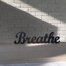 Breathe Sign Minimalist Wood Art Bedroom Sign. Yoga Wall Decor. Art. Relaxation. Decoration - thumbnail 2
