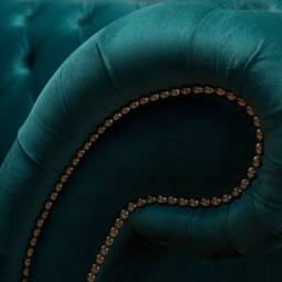 British Handmade Teal Velvet 2 Seater Chesterfield Sofa - thumbnail 3