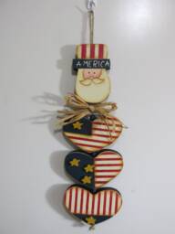 American Uncle Sam With Hearts, Wall Hanging, Door Decor, Flag, Stars, Usa, Patriotic - thumbnail 1