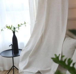 White Flax Blend Linen Drapes, Custom Curtains