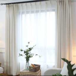 White Flax Blend Linen Drapes, Custom Curtains - thumbnail 2