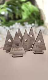 Christmas Tree Place Names Table Settings For Day Decor Wooden Decoration