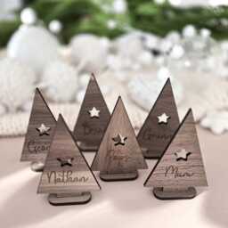 Christmas Tree Place Names Table Settings For Day Decor Wooden Decoration - thumbnail 2