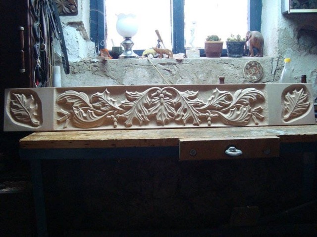 Oak Leaves, Carved Wall Panel, Leafs Ornaments, Decor Living Room, Panel Art, Hand Forest Motifs, Custom Order