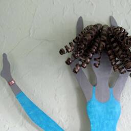 Metal Ballet Dancer Wall Art Blue Aqua Sculpture - 10 X 20 - thumbnail 2