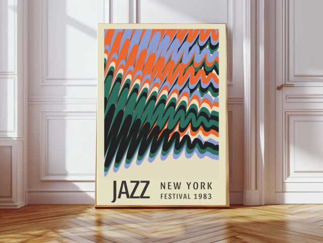 Jazz Festival Art Print, Poster, San Sebastian Wall Decor, Art, Music Abstract Print - image 1